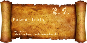 Metner Imola névjegykártya